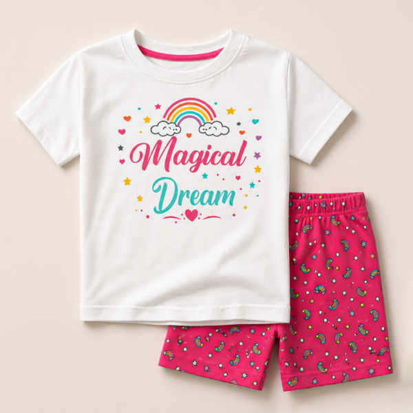 Kids T-Shirt & Short Set Magical Dream White - Mini Charm